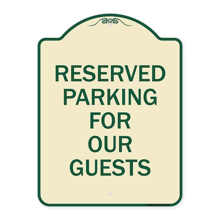 Signmission Reserved Parking for Guests Heavy-Gauge Aluminum Architectural Sign, 24" x 18", TG-1824-23099 A-DES-TG-1824-23099
